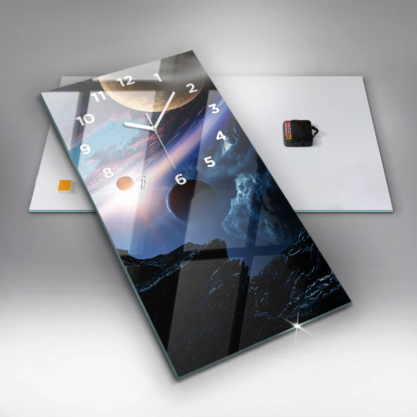 Zegar szklany pionowy Wielka galaktyka