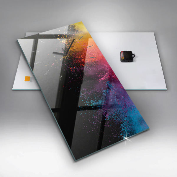 Zegar szklany pionowy Eksplozja kolorów