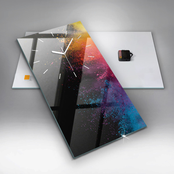 Zegar szklany pionowy Eksplozja kolorów