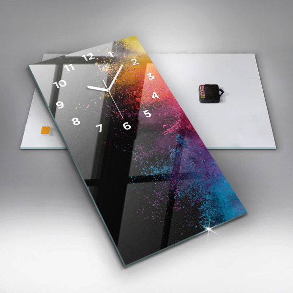 Zegar szklany pionowy Eksplozja kolorów