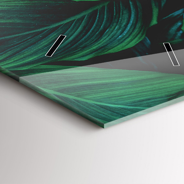 Zegar szklany pionowy Przyroda liście