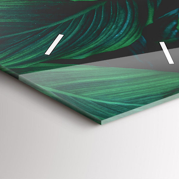 Zegar szklany pionowy Przyroda liście