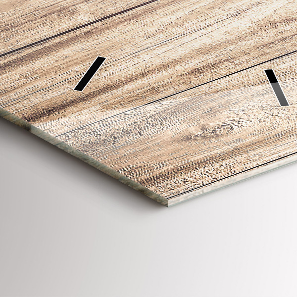 Zegar szklany pionowy Drewniana tekstura