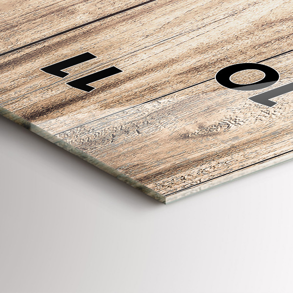 Zegar szklany pionowy Drewniana tekstura