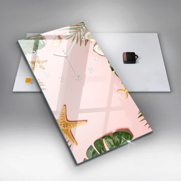 Zegar szklany pionowy Letni nastrój