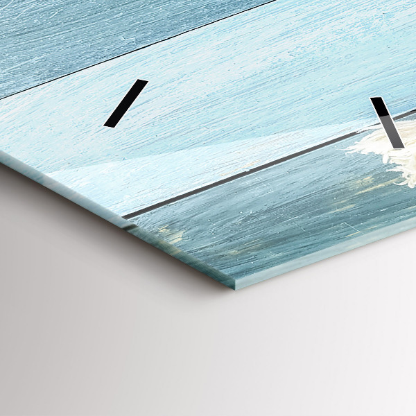 Zegar szklany pionowy Deski pasy i muszelka