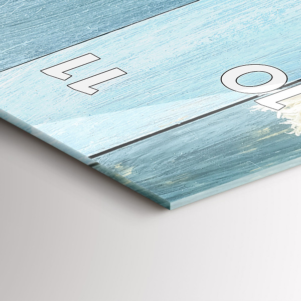 Zegar szklany pionowy Deski pasy i muszelka