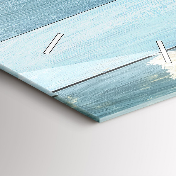 Zegar szklany pionowy Deski pasy i muszelka