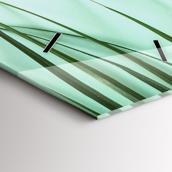 Zegar szklany pionowy Liście Monstery