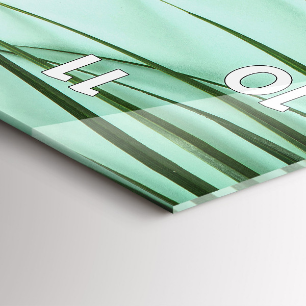 Zegar szklany pionowy Liście Monstery