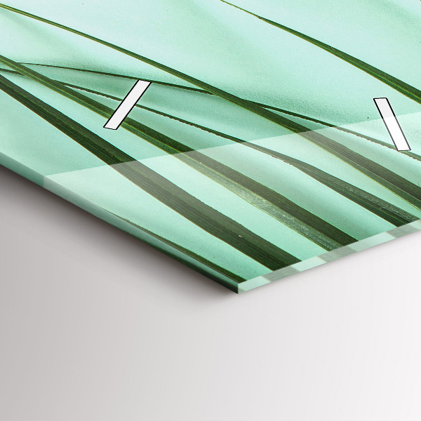 Zegar szklany pionowy Liście Monstery