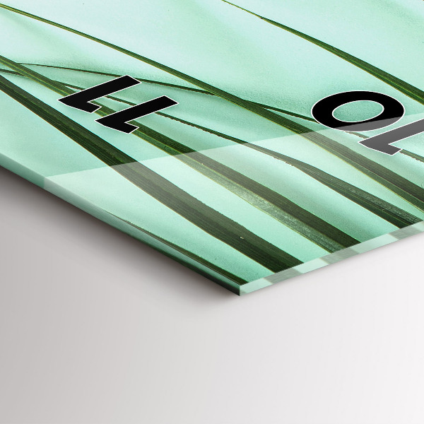 Zegar szklany pionowy Liście Monstery