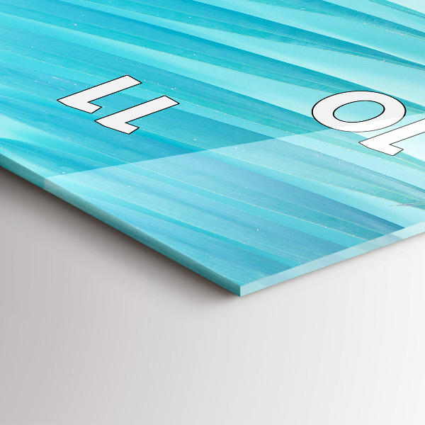 Zegar szklany pionowy Tropikalna palma