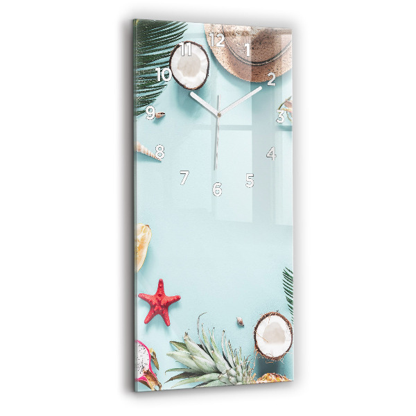 Zegar szklany pionowy Letnia kompozycja