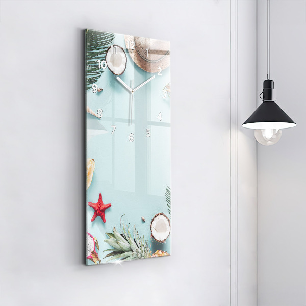 Zegar szklany pionowy Letnia kompozycja