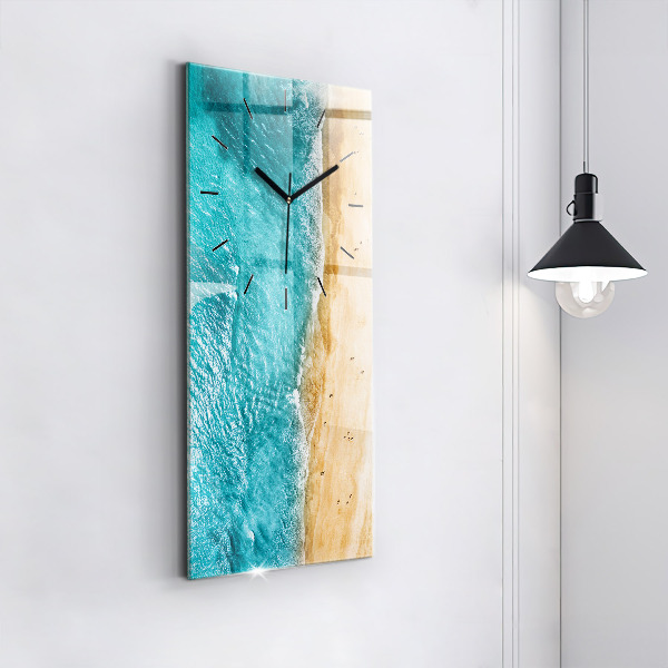 Zegar szklany pionowy Morze plaża ludzie