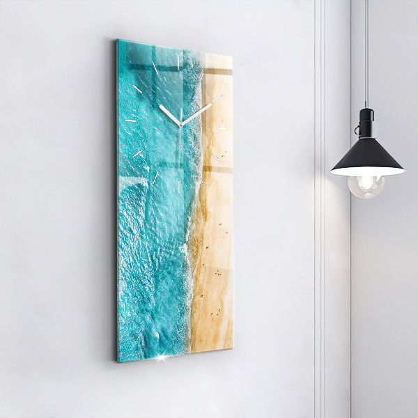 Zegar szklany pionowy Morze plaża ludzie