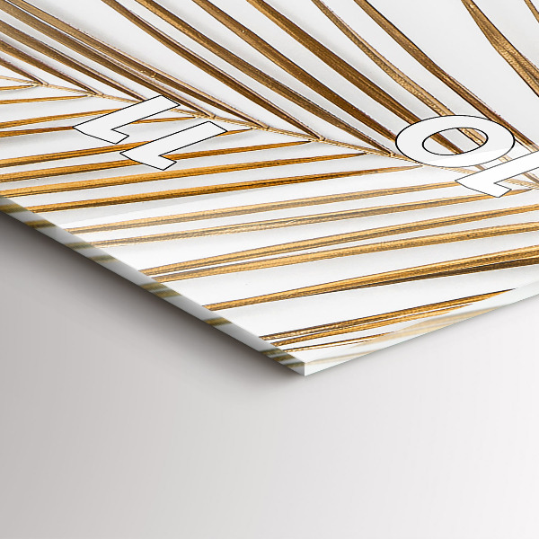 Zegar szklany pionowy Tropikalne liście