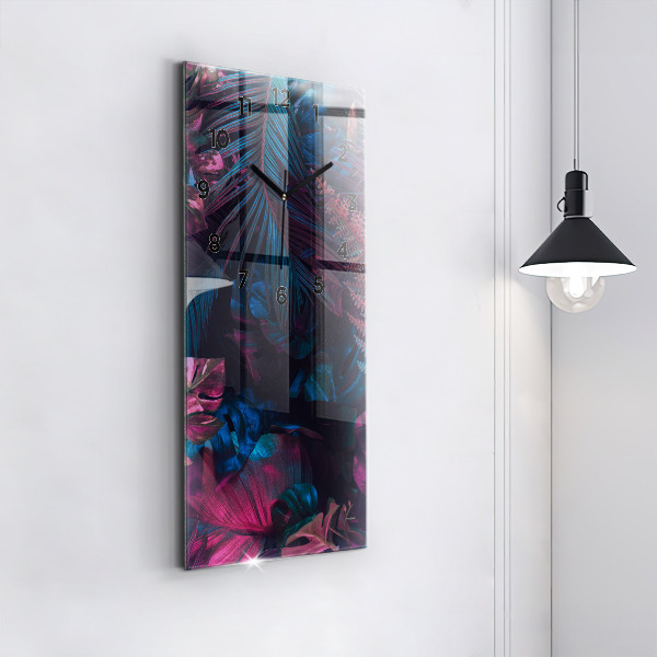 Zegar szklany pionowy Egzotyczne kwiaty
