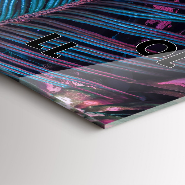 Zegar szklany pionowy Egzotyczne kwiaty