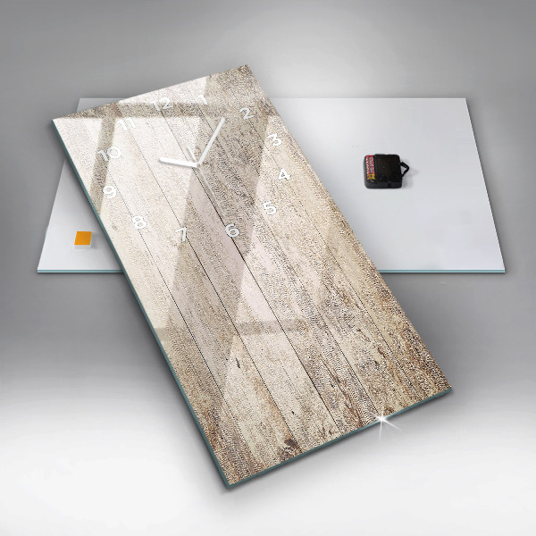 Zegar szklany pionowy Drewniane panele