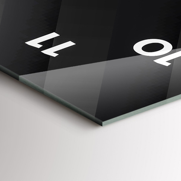 Zegar szklany pionowy Ciemna ściana wzór