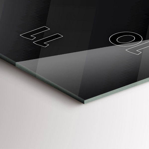 Zegar szklany pionowy Ciemna ściana wzór