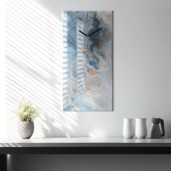 Zegar szklany pionowy Marmur wzór