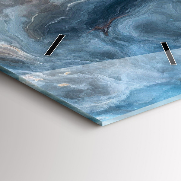 Zegar szklany pionowy Marmur wzór