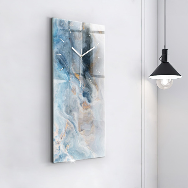 Zegar szklany pionowy Marmur wzór