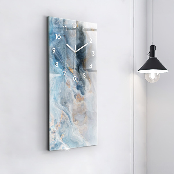 Zegar szklany pionowy Marmur wzór