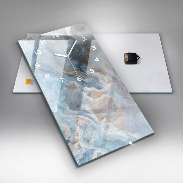 Zegar szklany pionowy Marmur wzór