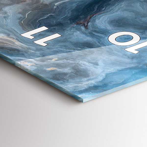 Zegar szklany pionowy Marmur wzór