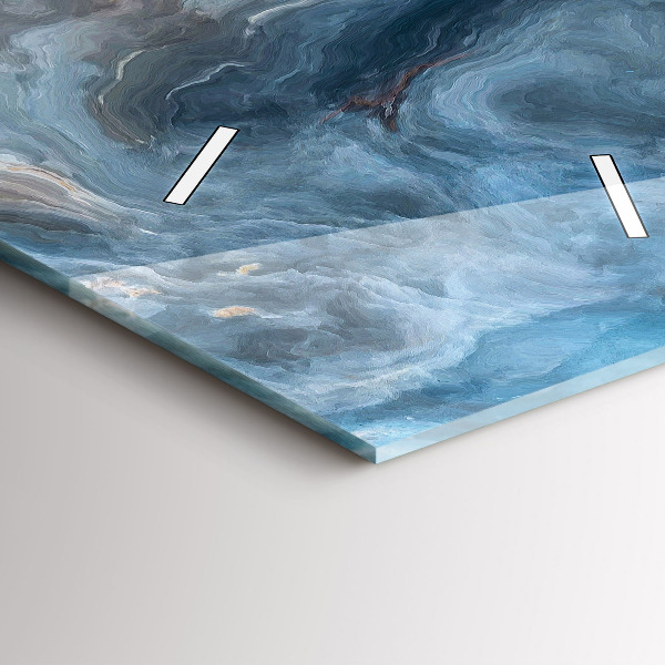 Zegar szklany pionowy Marmur wzór