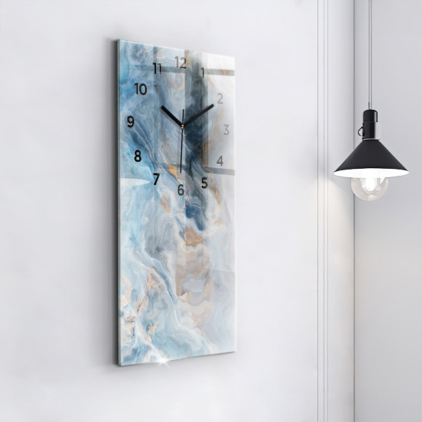 Zegar szklany pionowy Marmur wzór