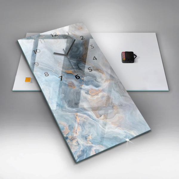 Zegar szklany pionowy Marmur wzór