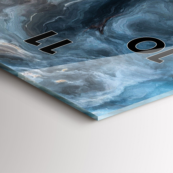 Zegar szklany pionowy Marmur wzór