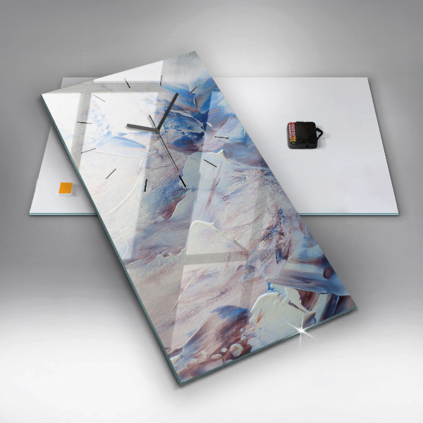 Zegar szklany pionowy Abstrakcja tekstura farby