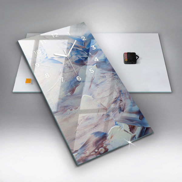 Zegar szklany pionowy Abstrakcja tekstura farby