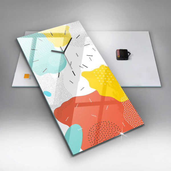 Zegar szklany pionowy Abstrakcja POP