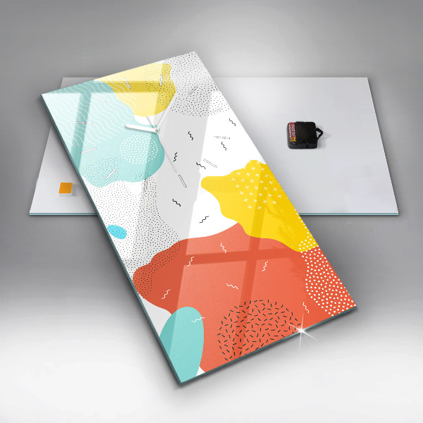 Zegar szklany pionowy Abstrakcja POP