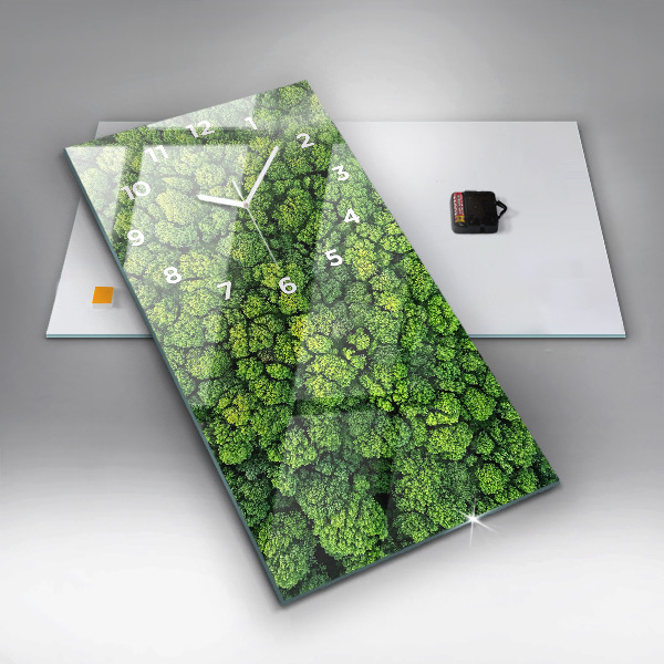 Zegar szklany pionowy Las z góry