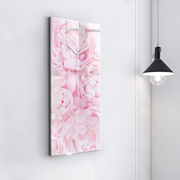Zegar szklany pionowy Kwitnące kwiaty