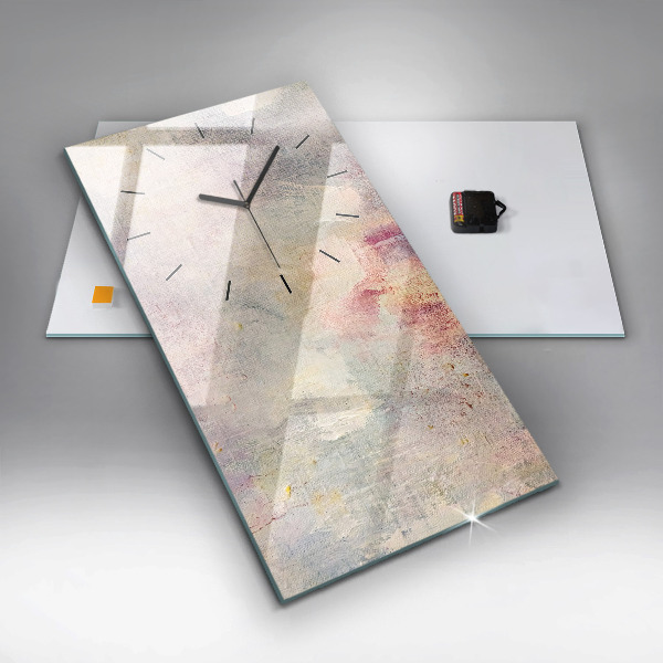 Zegar szklany pionowy Malowana abstrakcja