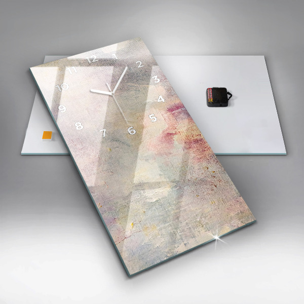 Zegar szklany pionowy Malowana abstrakcja