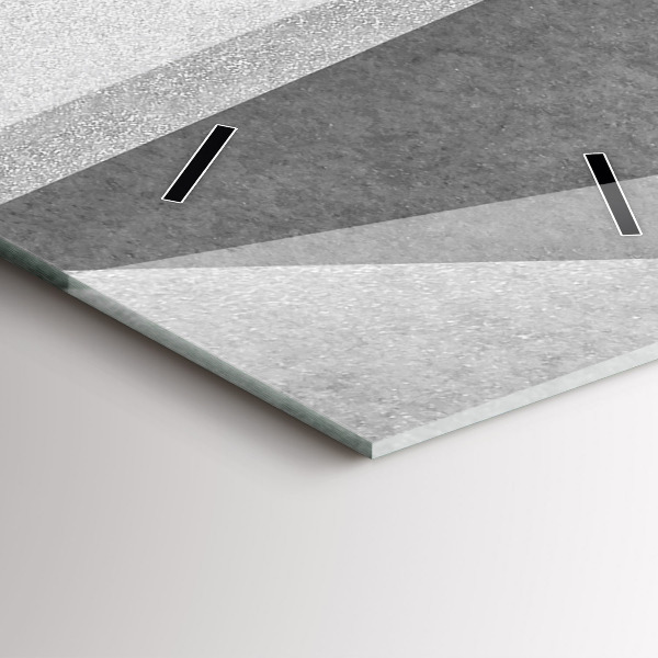 Zegar szklany pionowy Szara Geometryczna Abstrakcja