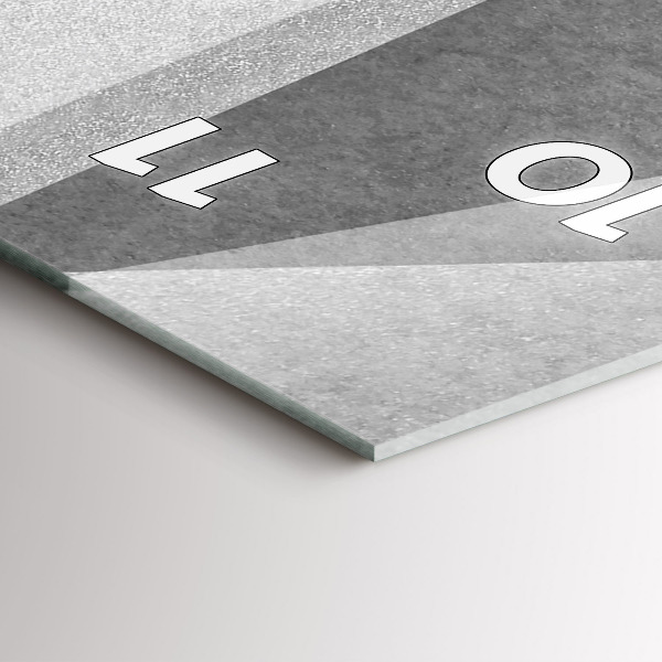 Zegar szklany pionowy Szara Geometryczna Abstrakcja