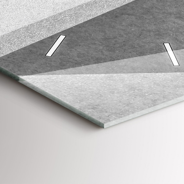 Zegar szklany pionowy Szara Geometryczna Abstrakcja