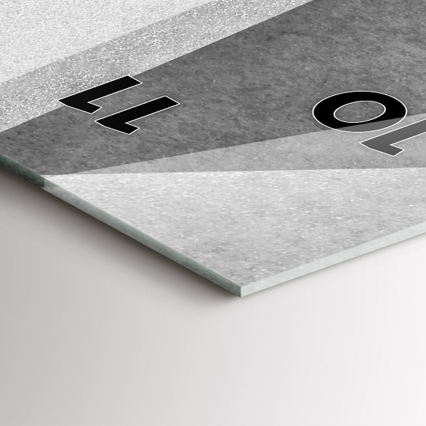 Zegar szklany pionowy Szara Geometryczna Abstrakcja