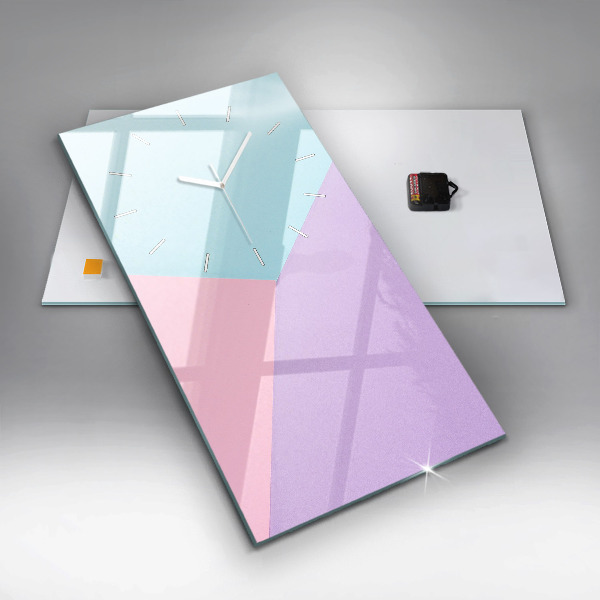 Zegar szklany pionowy Pastelowy wzór